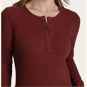 Tecovas long sleeve medium Henley in colorway Brick